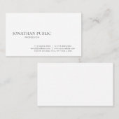 粋でモダンなシンプルな設計のエレガントで白い平野 名刺 (正面/裏面)