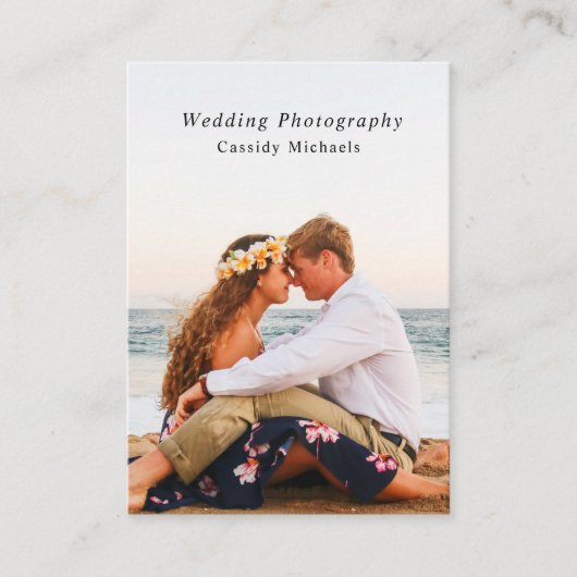 粋でモダンなタイポグラフィのミニマリストの写真撮影 名刺 (正面)