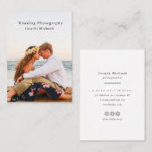 粋でモダンなタイポグラフィのミニマリストの写真撮影 名刺 (正面/裏面)