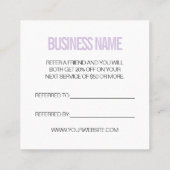 粋でモダンな最小主義のパステル調の紹介カード スクエア名刺 (裏面)