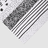 粋でモダンな白黒の手描きのパターン 薄葉紙 (詳細)