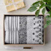 粋でモダンな白黒の手描きのパターン 薄葉紙 (ギフト)