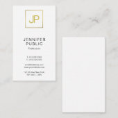 粋でモダンな金ゴールドのモノグラムのでエレガントな平野 名刺 (正面/裏面)