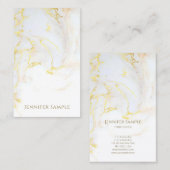 粋でモダンな金ゴールドの大理石のテンプレートのエレガントな金 名刺 (正面/裏面)