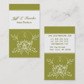 粋でモダンなHennaのインドの白蓮教の花 名刺 (正面/裏面)