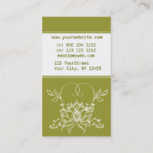 粋でモダンなHennaのインドの白蓮教の花 名刺 (裏面)