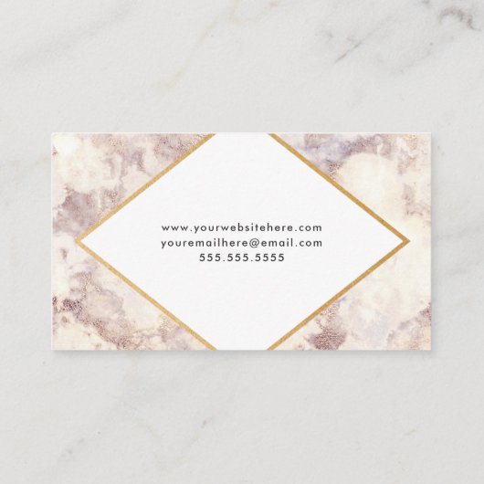 粋で幾何学的でフェイクな金ゴールドの大理石のクリエイティブ 名刺 (裏面)