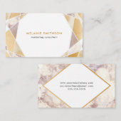 粋で幾何学的でフェイクな金ゴールドの大理石のクリエイティブ 名刺 (正面/裏面)
