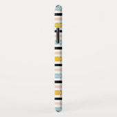 粋で幾何学的で白く黒い黄色のストライプのデザイン Case-Mate iPhoneケース (裏面/右)