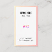 粋で幾何学的な金ゴールドのピンクの縦の名刺 名刺 (裏面)