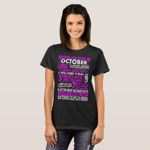 粋で忠節な女王は10月の誕生月に生まれます Tシャツ