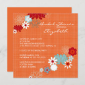 粋で明るい花のブライダルシャワーの招待状 招待状 (正面/裏面)