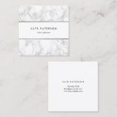 粋で白い大理石の銀製のグリッターは縞で飾ります スクエア名刺 (正面/裏面)