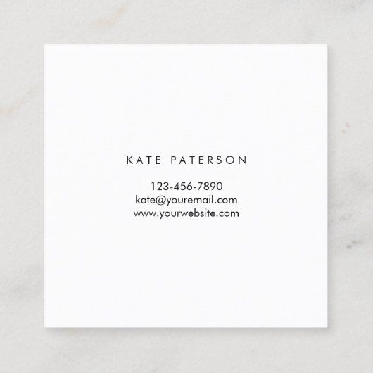 粋で白い大理石の銀製のグリッターは縞で飾ります スクエア名刺 (裏面)