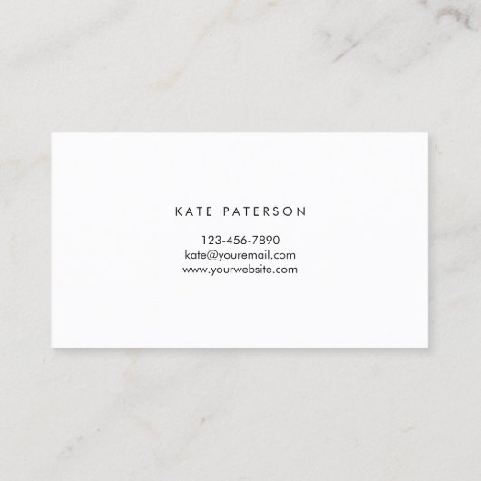 粋で白い大理石の銀製のグリッターフレーム 名刺 (裏面)