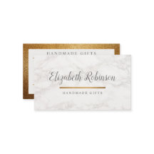 粋で白い大理石及び金ゴールドのグリッターのハンドメイドのギフト