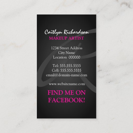 粋で粋なメーキャップアーティスト 名刺 (裏面)