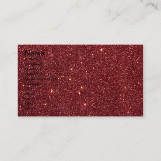 粋で赤いグリッターのイメージ 名刺 (正面)