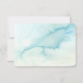 粋で青い水彩画の一見バルミツワーRSVP 出欠カード (裏面)