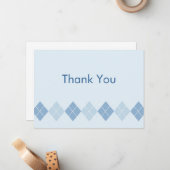 粋で青くアーガイル柄のな平たい箱はメッセージカード感謝していしています ノートカード (正面/裏面インサイチュ)