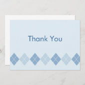 粋で青くアーガイル柄のな平たい箱はメッセージカード感謝していしています ノートカード (正面/裏面)