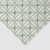 粋で青く幾何学的な正方形のメソポタミアのモチーフ 薄葉紙 (詳細)