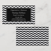 粋で黒いシェブロンのジグザグパターンの名刺 名刺 (正面/裏面)