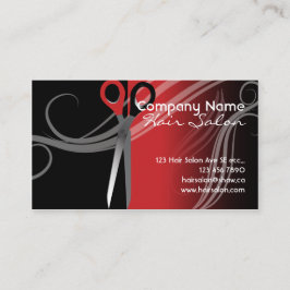 粋で黒くおよび赤いヘアーサロン 名刺