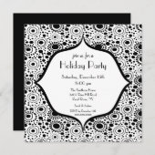 粋で黒く及び白い休日のパーティの招待状 招待状 (正面/裏面)