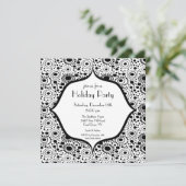 粋で黒く及び白い休日のパーティの招待状 招待状 (スタンド正面)