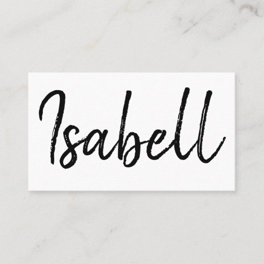 粋で黒く及び白い最小主義のモダンなシンプル 名刺 (正面)