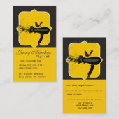 粋で黒く黄色くかわいく黒い鳥の美しいのスパ 予約カード (正面/裏面)