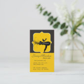 粋で黒く黄色くかわいく黒い鳥の美しいのスパ 予約カード (スタンド正面)