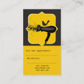 粋で黒く黄色くかわいく黒い鳥の美しいのスパ 予約カード (裏面)