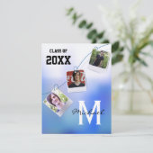 粋で、カスタマイズ可能で青くグラデーションな写真の招待 招待状 (スタンド正面)