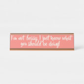 粋なばら色の金ゴールドの机用ネームプレート デスクネームプレート (正面)