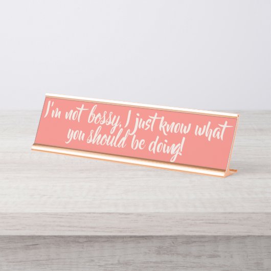 粋なばら色の金ゴールドの机用ネームプレート デスクネームプレート (正面)