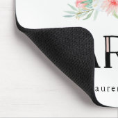 粋なエッフェル塔および赤面のピンクの花|パリ マウスパッド (コーナー)