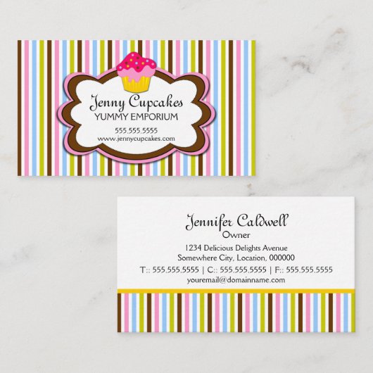 粋なカップケーキのベーカリー 名刺 (正面/裏面)