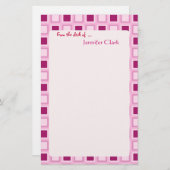 粋なキャンデーのピンクはパーソナライズなカスタムを平方します 便箋 (正面/裏面)