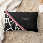 粋なキリンのプリントの名前のバラ色のピンクのストライプ ランバークッション (ブランケット)