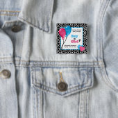 粋なキリンのプリントの性はベビーシャワーを明らかにします 缶バッジ (インサイチュ)