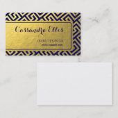 粋なギリシャ人の鍵の対角線|の金ゴールドホイル海軍 名刺 (正面/裏面)