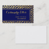 粋なギリシャ人の鍵の対角線|の金ゴールドホイル海軍 名刺 (正面/裏面)