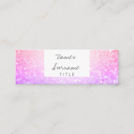 粋なグリッターのピンクの紫色の小型名刺 スキニー名刺