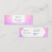 粋なグリッターのピンクの紫色の小型名刺 スキニー名刺 (正面/裏面)