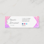 粋なグリッターのピンクの紫色の小型名刺 スキニー名刺 (裏面)