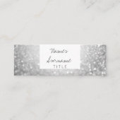 粋なグリッターの宝石の小型銀製の名刺 スキニー名刺 (正面)