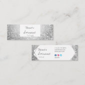 粋なグリッターの宝石の小型銀製の名刺 スキニー名刺 (正面/裏面)