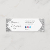 粋なグリッターの宝石の小型銀製の名刺 スキニー名刺 (裏面)